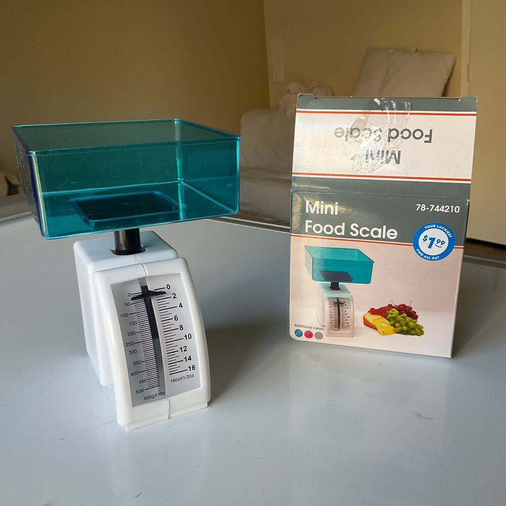 Diet Scale 1 Lb Mini Food Scale, White & Blue